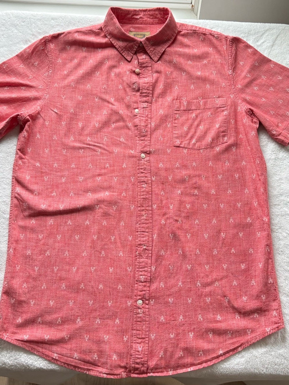 Foundry Men’s LT Large Tall Lobster Pattern Short Sleeve Button Up Shirt